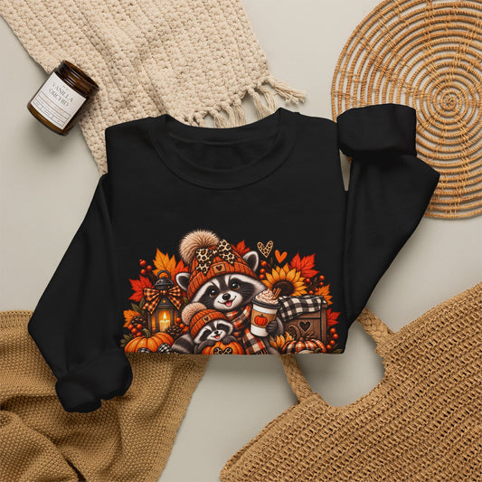 Fall Raccoon "Mom's Little Pumpkins" Crewneck Sweatshirt