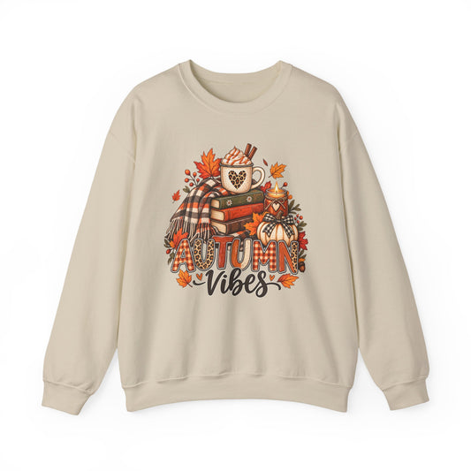 Crewneck Sweatshirt — Autumn Vibes Cozy Fall Graphic