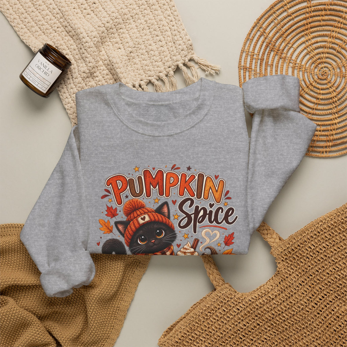 Sweatshirt — Pumpkin Spice & Everything Nice Cat Fall Crewneck