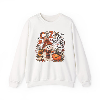 Cozy & Spooky Sweatshirt — Cute Fall Ghost Pumpkin Crewneck