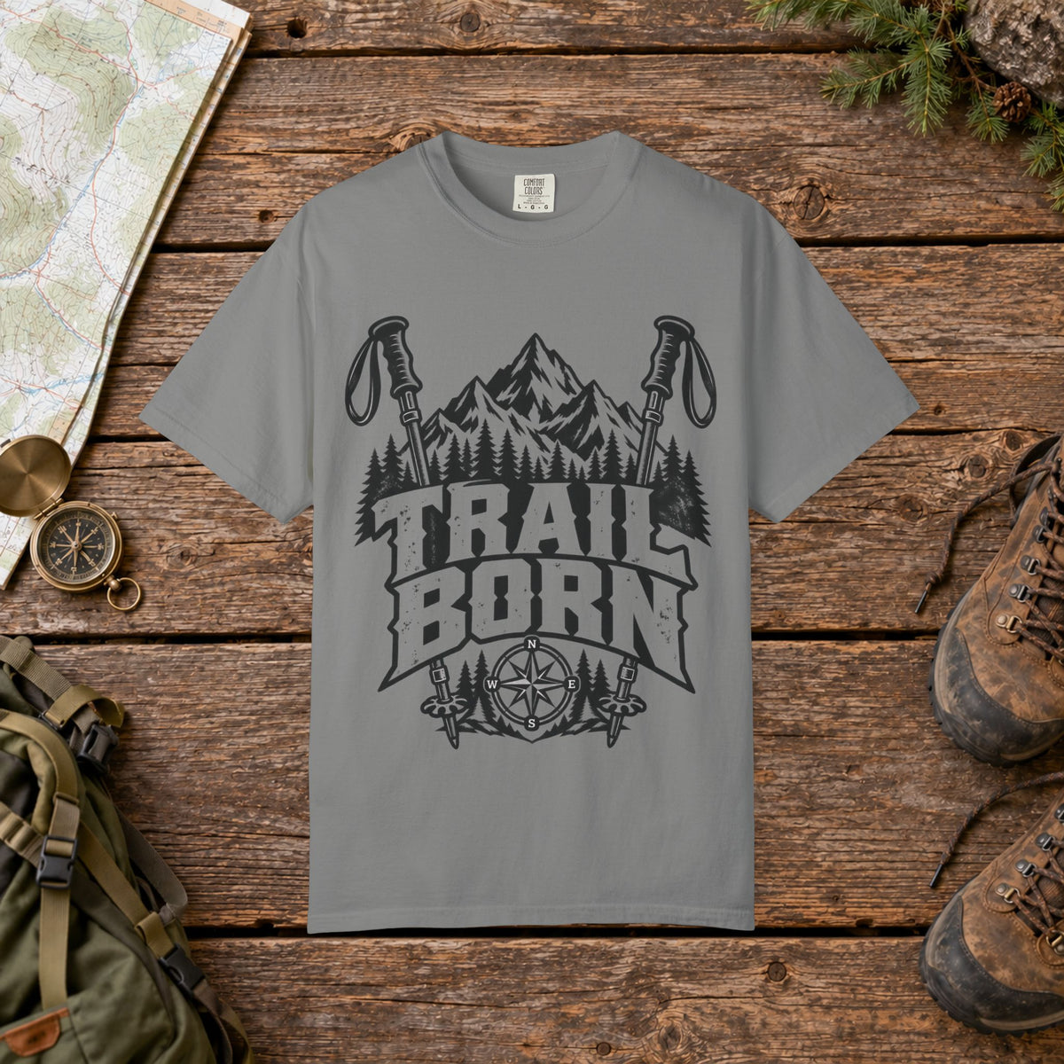 Trail Born BW | Vintage Mountain Hiking Tee