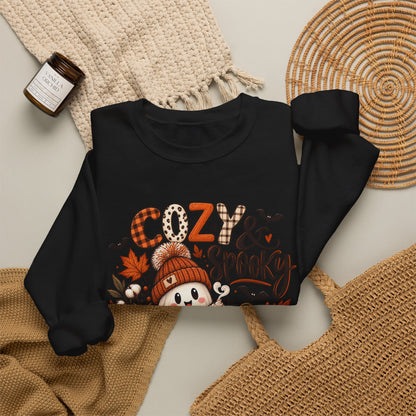 Cozy & Spooky Sweatshirt — Cute Fall Ghost Pumpkin Crewneck