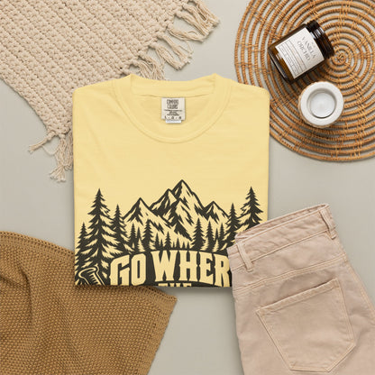 Go where the pines grow BW | Vintage Mountain Hiking Tee