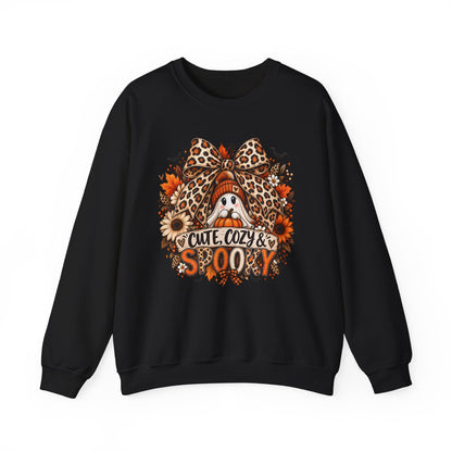 Cozy & Spooky Crewneck Sweatshirt — Cute Fall Pumpkin Ghost Design