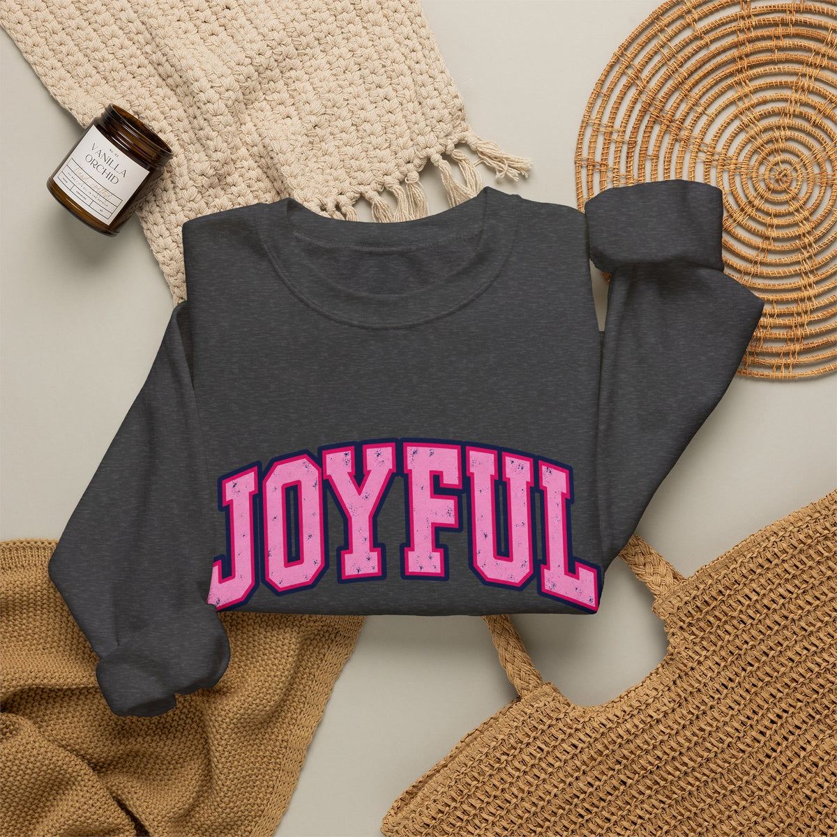 Joyful Pink Crewneck Sweatshirt
