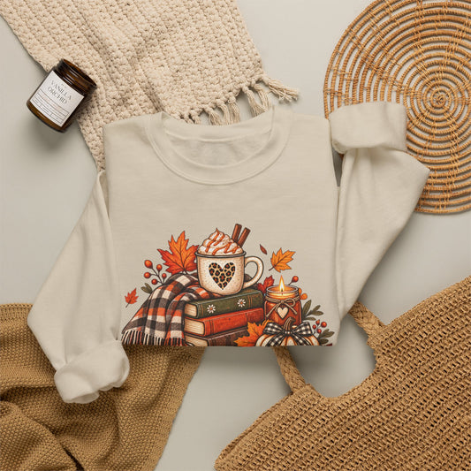 Crewneck Sweatshirt — Autumn Vibes Cozy Fall Graphic