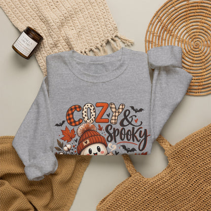 Cozy & Spooky Sweatshirt — Cute Fall Ghost Pumpkin Crewneck