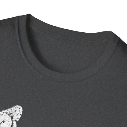 Dachshund Campfire Hiking Crew T‑Shirt — Minimal Line Art Backpacker Family