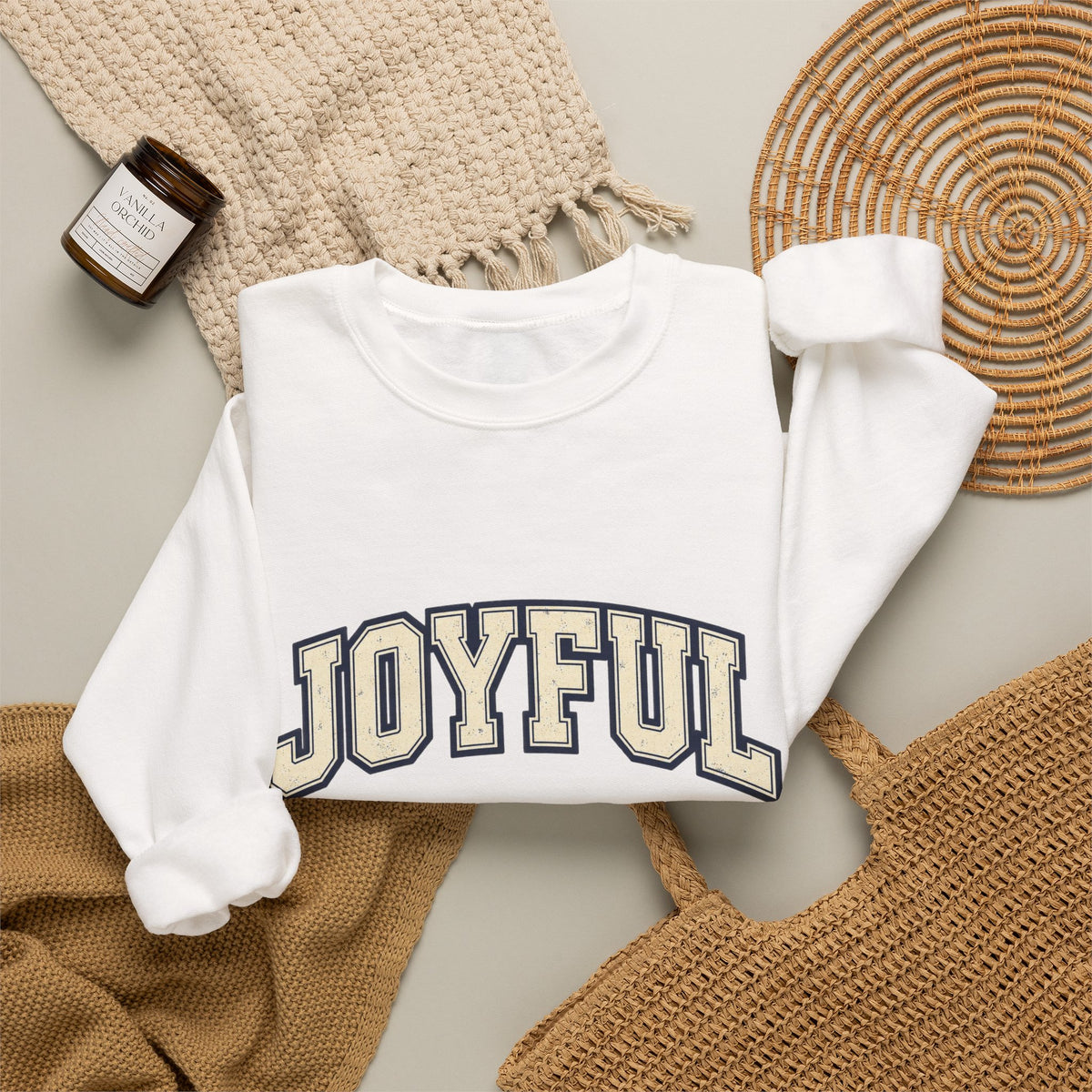 Joyful Crewneck Sweatshirt — Vintage Collegiate Pride Pullover
