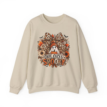 Cozy & Spooky Crewneck Sweatshirt — Cute Fall Pumpkin Ghost Design