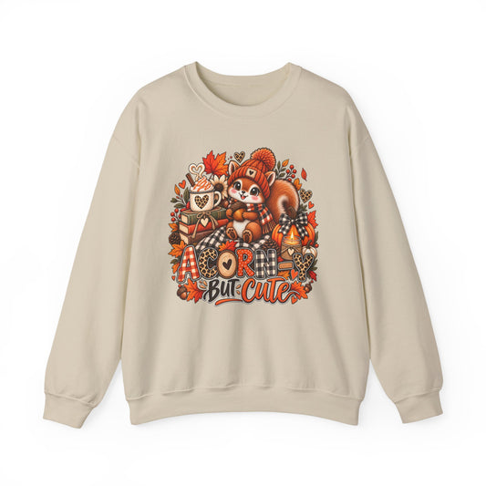 Cute Autumn Squirrel Sweatshirt — “Or But Cuter” Fall Graphic Crewneck