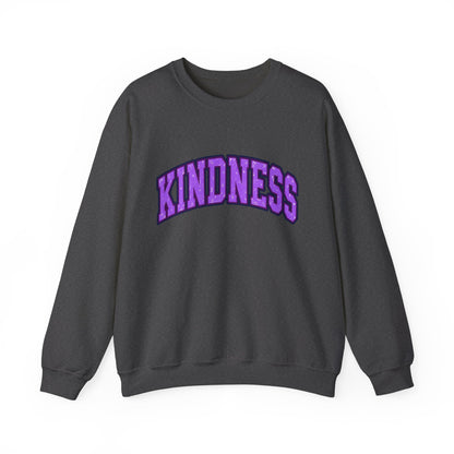 Kindness Crewneck Sweatshirt — Purple Arch Graphic