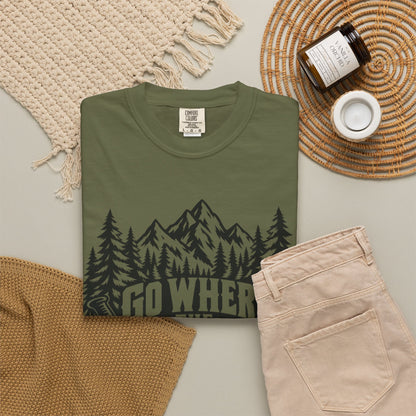 Go where the pines grow BW | Vintage Mountain Hiking Tee