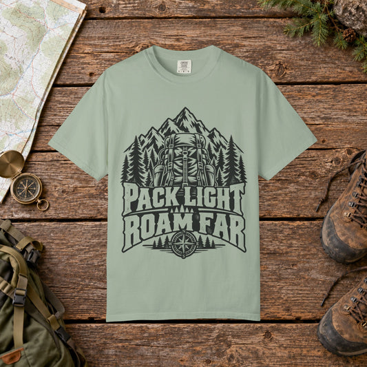 Pack light roam far BW | Vintage Mountain Hiking Tee