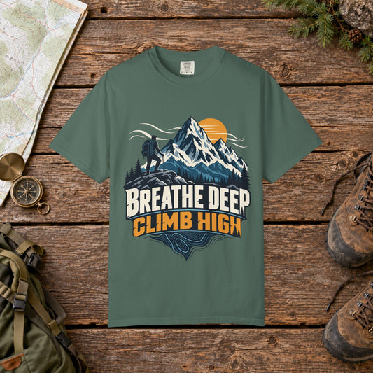 Breathe deep climb high | Vintage Mountain Hiking Tee