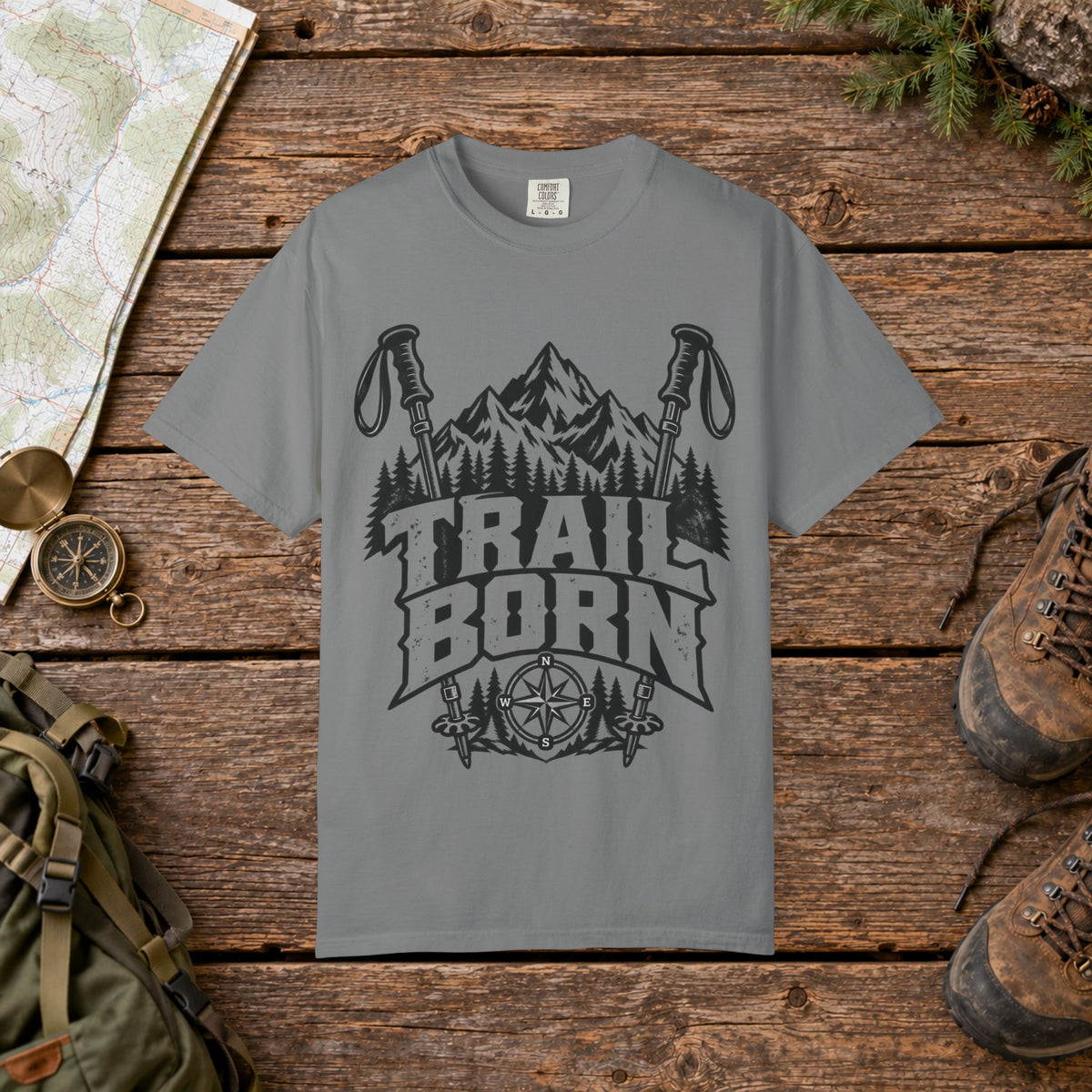 Trail Born BW | Vintage Mountain Hiking Tee