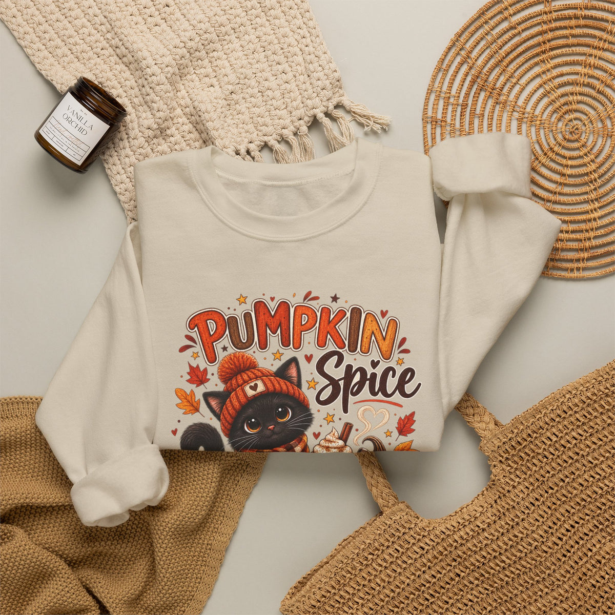 Sweatshirt — Pumpkin Spice & Everything Nice Cat Fall Crewneck