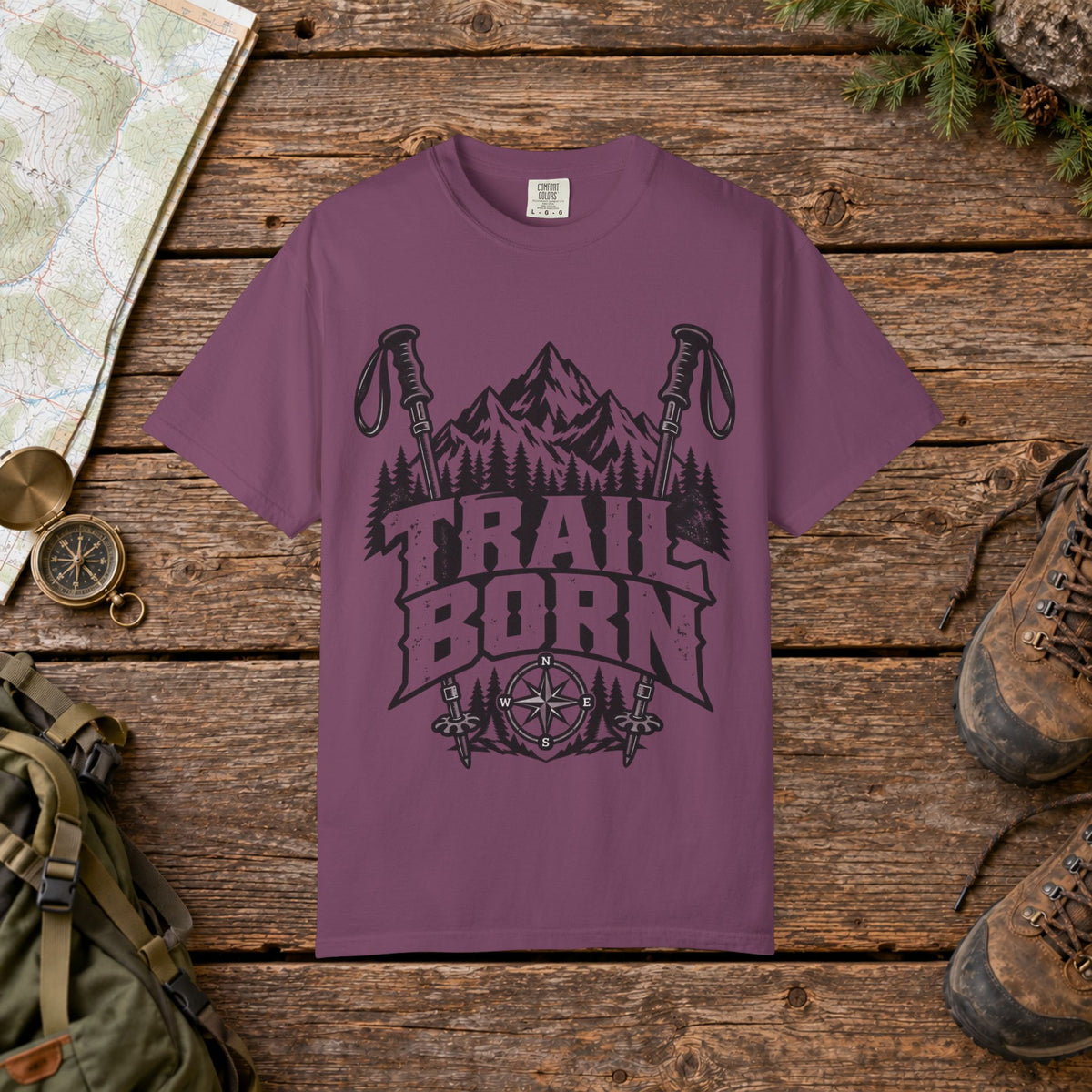 Trail Born BW | Vintage Mountain Hiking Tee