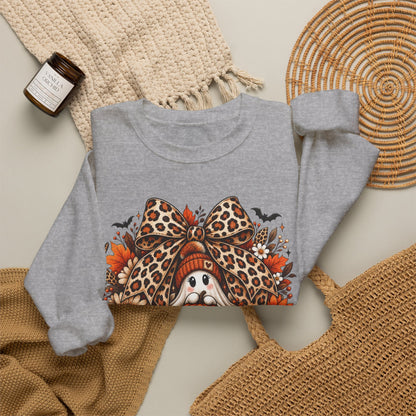 Cozy & Spooky Crewneck Sweatshirt — Cute Fall Pumpkin Ghost Design