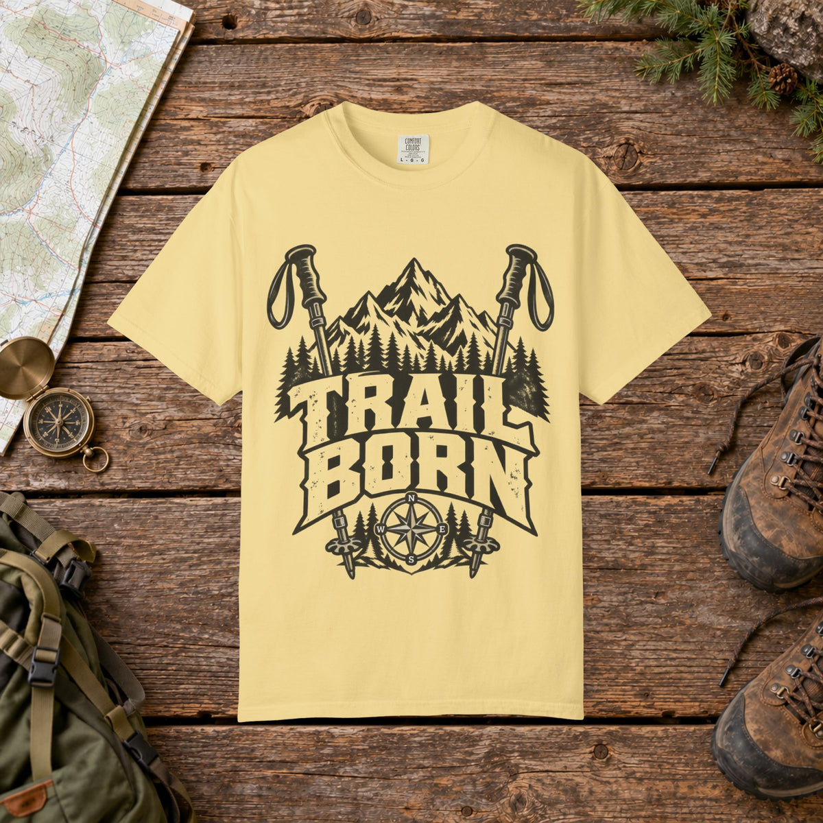 Trail Born BW | Vintage Mountain Hiking Tee