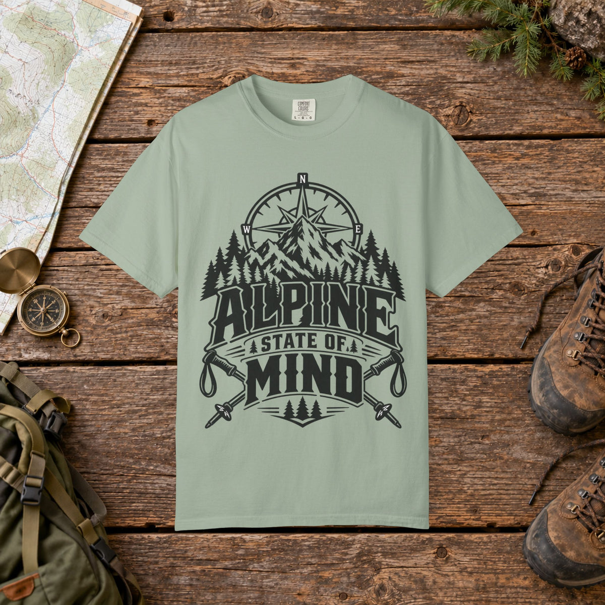 Alpine state of mind BW | Vintage Mountain Hiking Tee