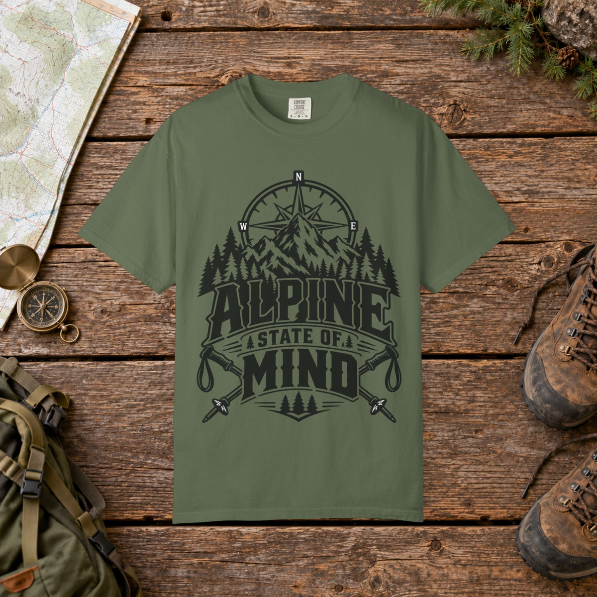 Alpine state of mind BW | Vintage Mountain Hiking Tee