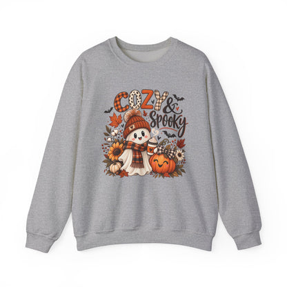 Cozy & Spooky Sweatshirt — Cute Fall Ghost Pumpkin Crewneck