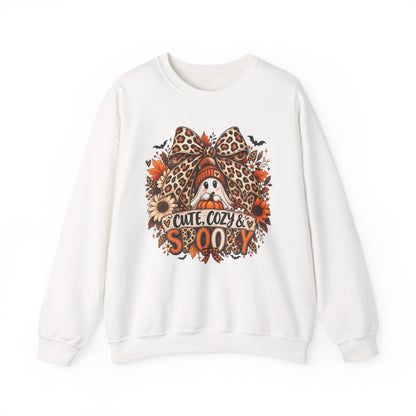 Cozy & Spooky Crewneck Sweatshirt — Cute Fall Pumpkin Ghost Design
