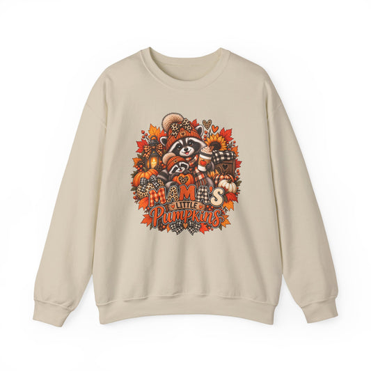 Fall Raccoon "Mom's Little Pumpkins" Crewneck Sweatshirt