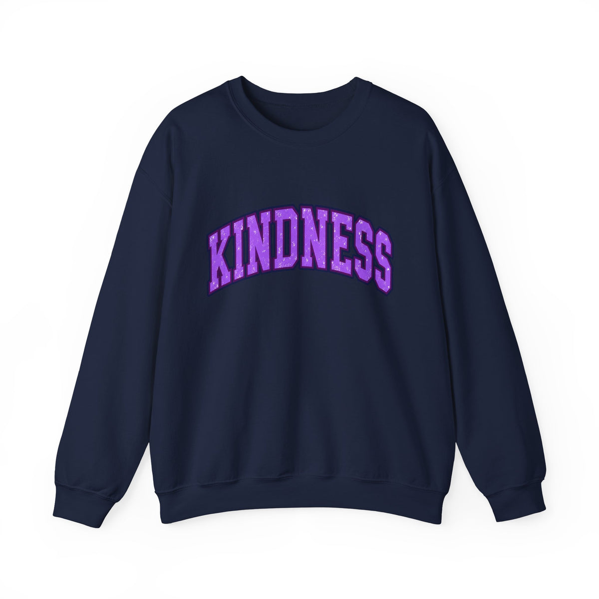 Kindness Crewneck Sweatshirt — Purple Arch Graphic