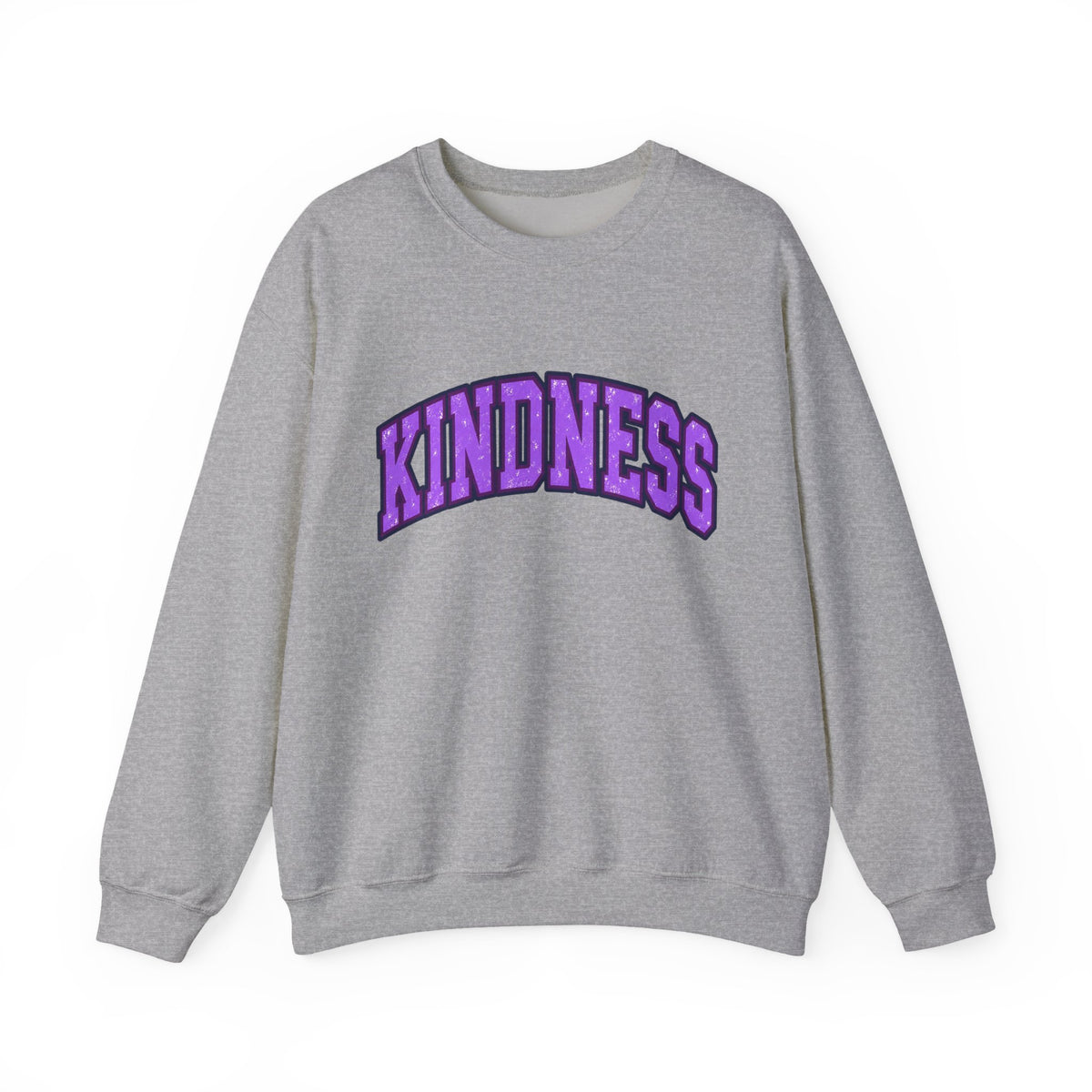 Kindness Crewneck Sweatshirt — Purple Arch Graphic