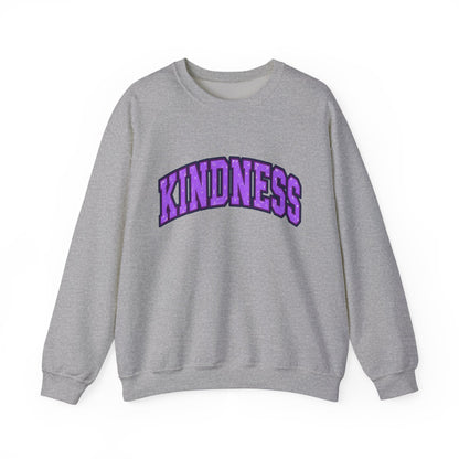Kindness Crewneck Sweatshirt — Purple Arch Graphic