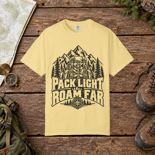 Pack light roam far BW | Vintage Mountain Hiking Tee