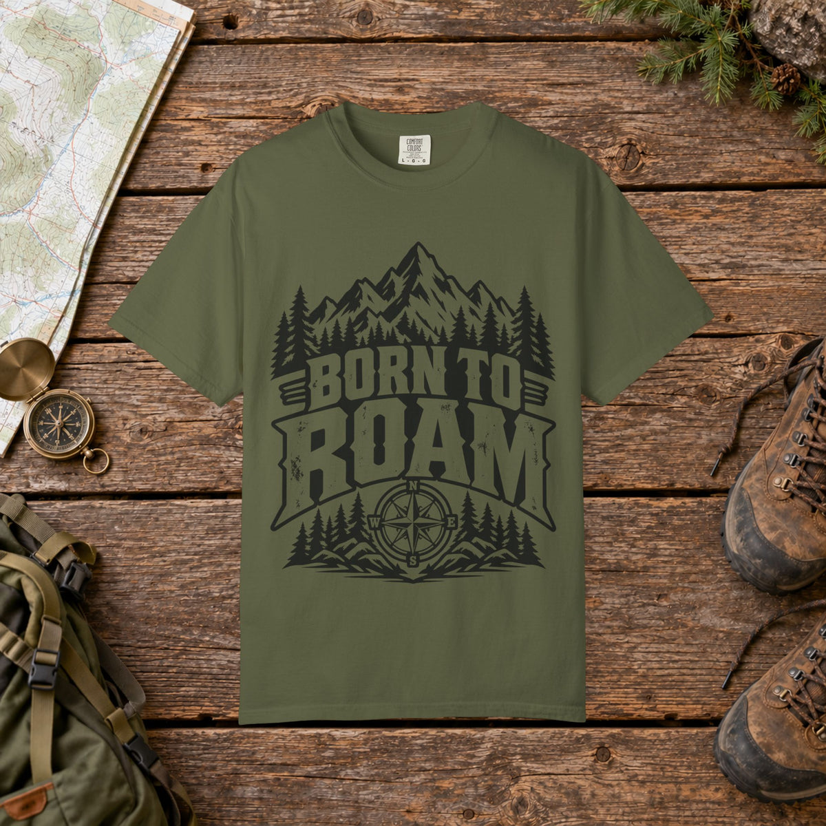 Born to roam BW | Vintage Mountain Hiking Tee