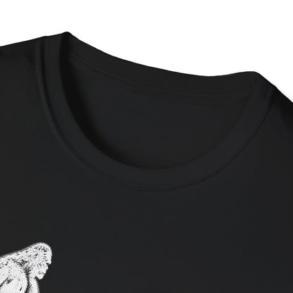 Dachshund Campfire Hiking Crew T‑Shirt — Minimal Line Art Backpacker Family