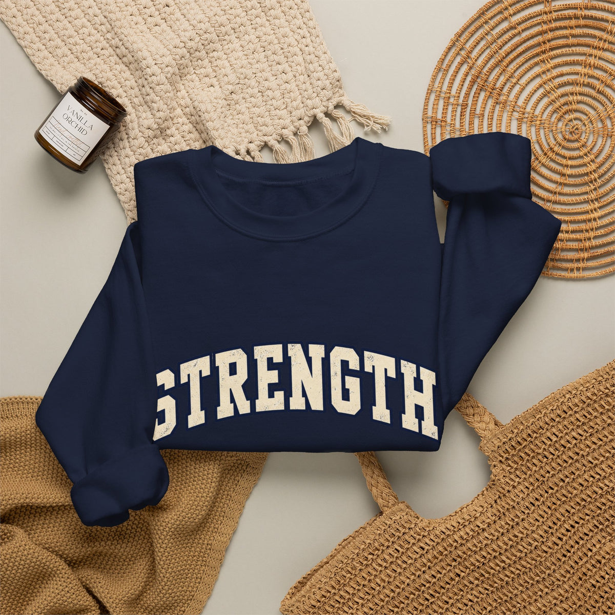 Strength Crewneck Sweatshirt — Motivational Graphic Pullover