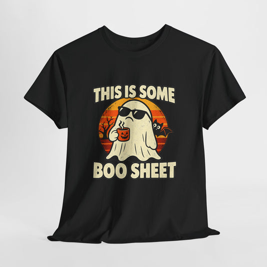 Funny Ghost Coffee Halloween T-Shirt – “This Is Some Boo Sheet”