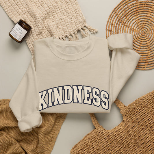 Kindness Crewneck Sweatshirt — Vintage Collegiate Graphic