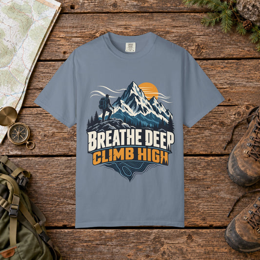 Breathe deep climb high | Vintage Mountain Hiking Tee