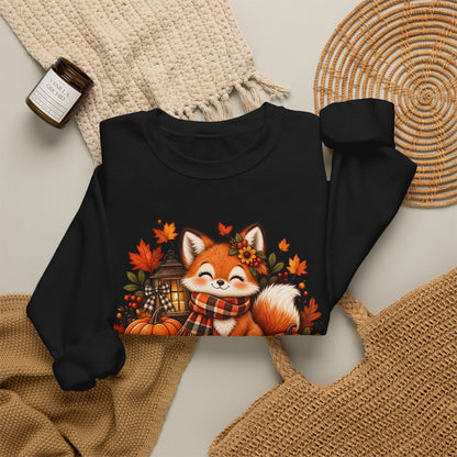 Crewneck Sweatshirt — Cute Fox "Hello Fall" Autumn Graphic