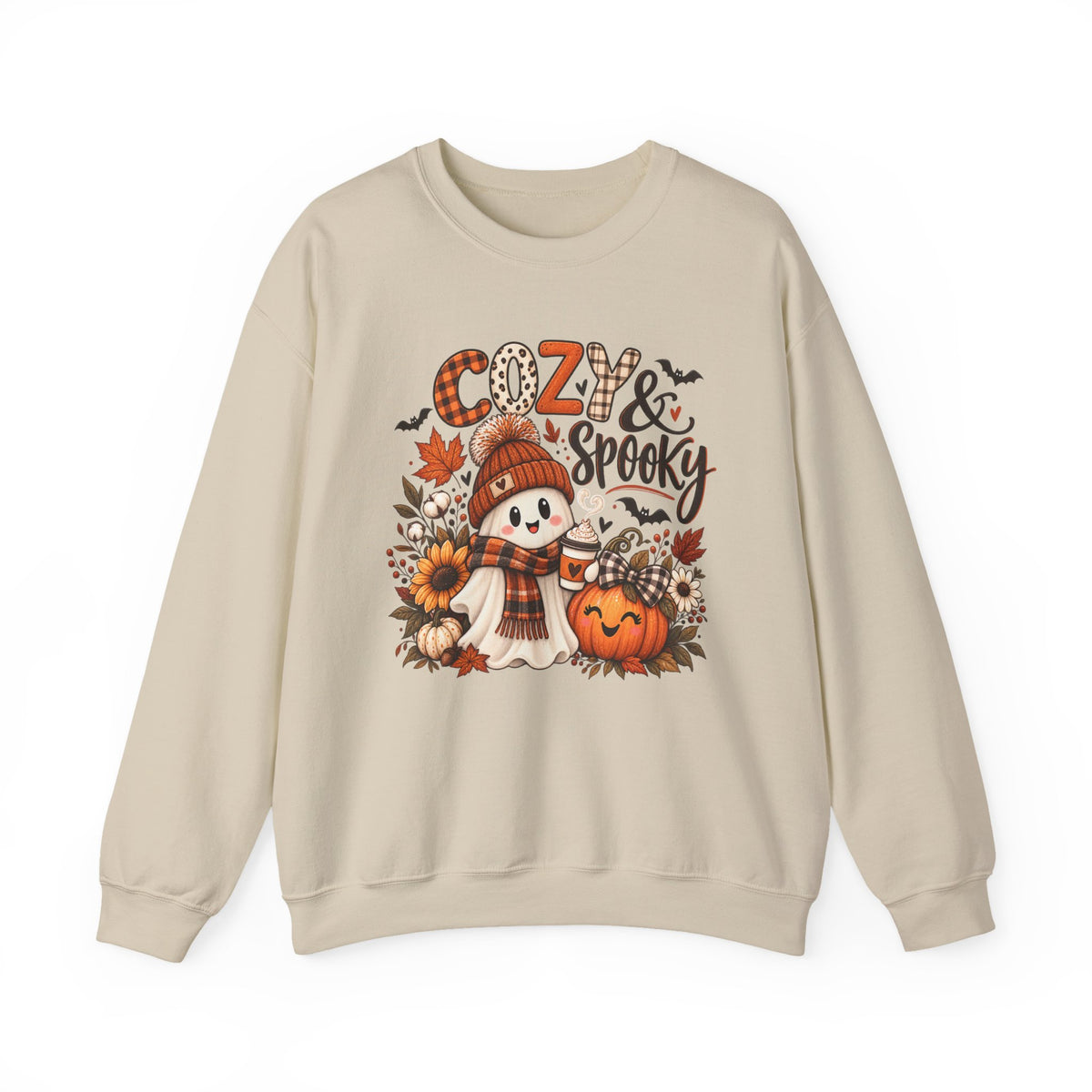 Cozy & Spooky Sweatshirt — Cute Fall Ghost Pumpkin Crewneck
